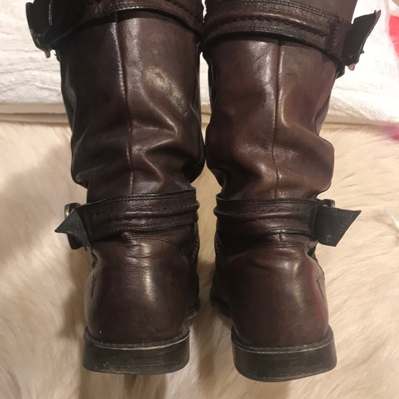 Frye Buckle Slouch Boots with Piping Detail - Picture 5 of 8